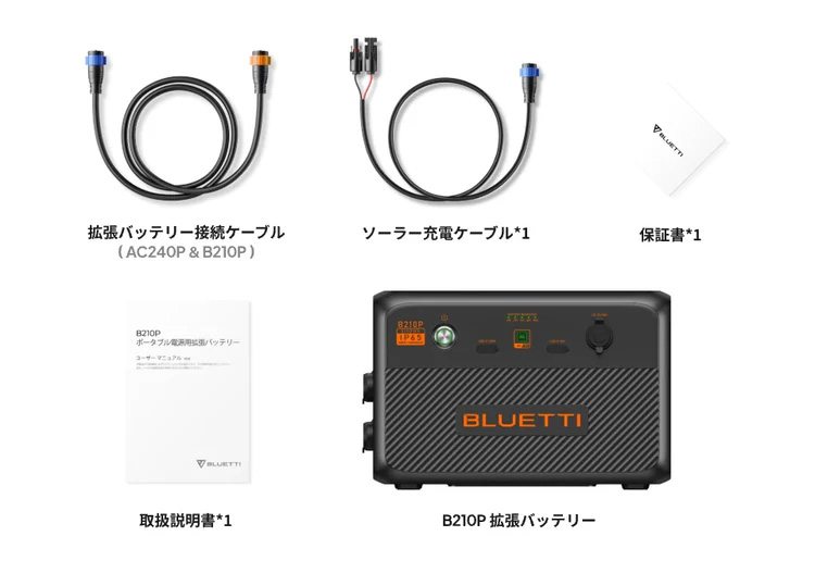 B210Pの同梱品